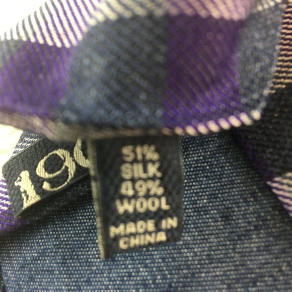 1901 Silk / Wool Blue Purple Regiment Tie - Picture 6 of 10